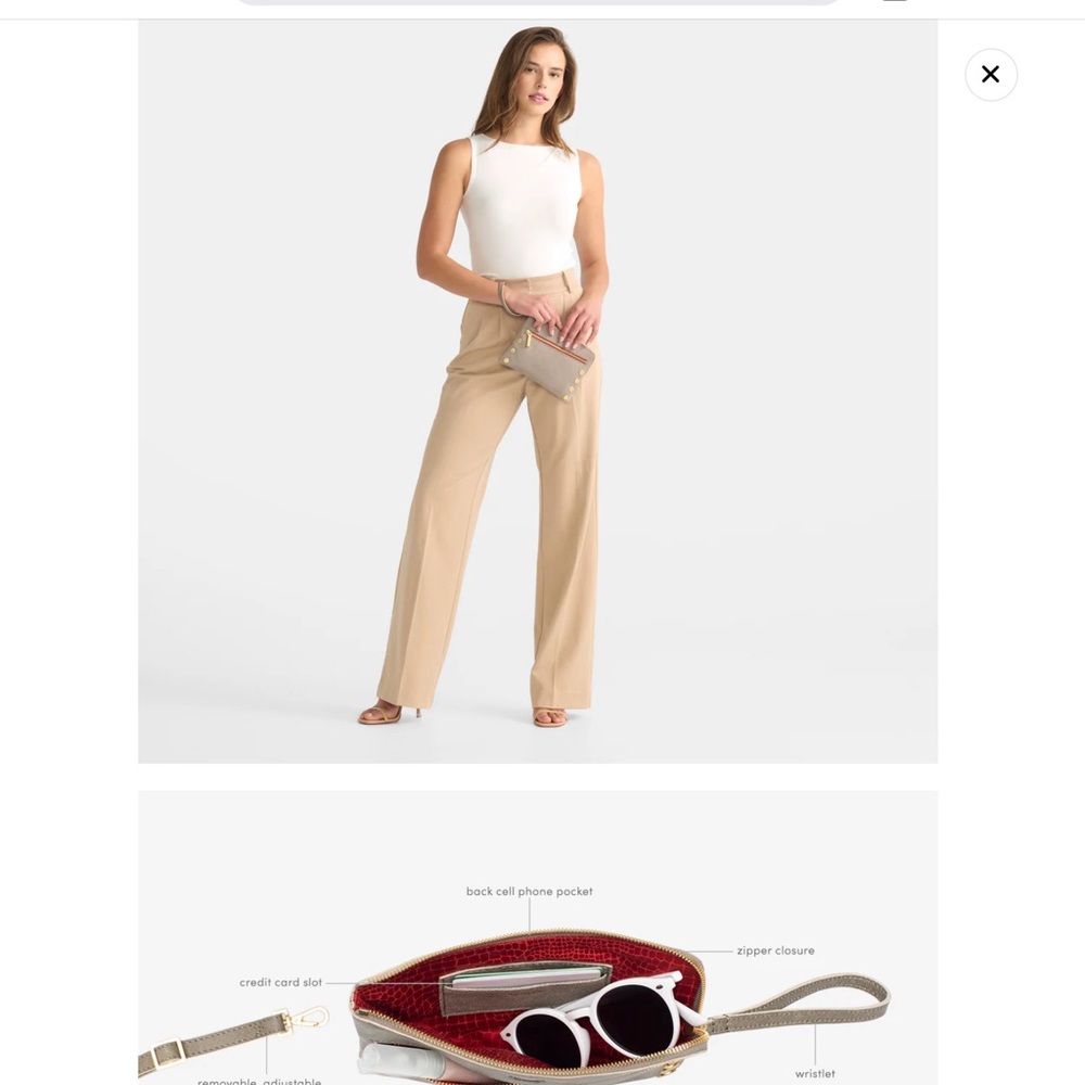 Hammitt Bags | Hammitt Nash Small Purple Suede/Brushed Gold Red Zip Wristlet